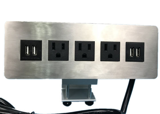 गुणवत्ता  Edge Mount Desktop Power Outlet With USB 4 Port ,3 Outlet Power / Data Distribution Unit फैक्टरी