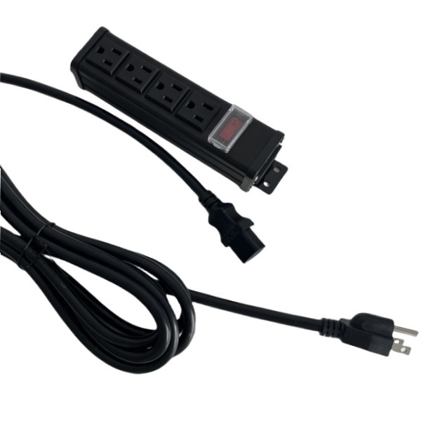 15A 125V आउटपुट क्षमता 4 वैकल्पिक OEM सेवा के साथ यूएस आउटलेट, धातु खोल पीडीयू, पावर स्ट्रिप